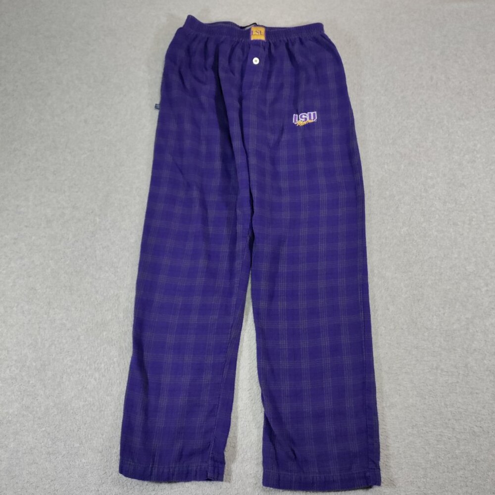 LSU Tigers Pajama Pants Mens M Concepts Sport Purple Plaid Cotton Lounge